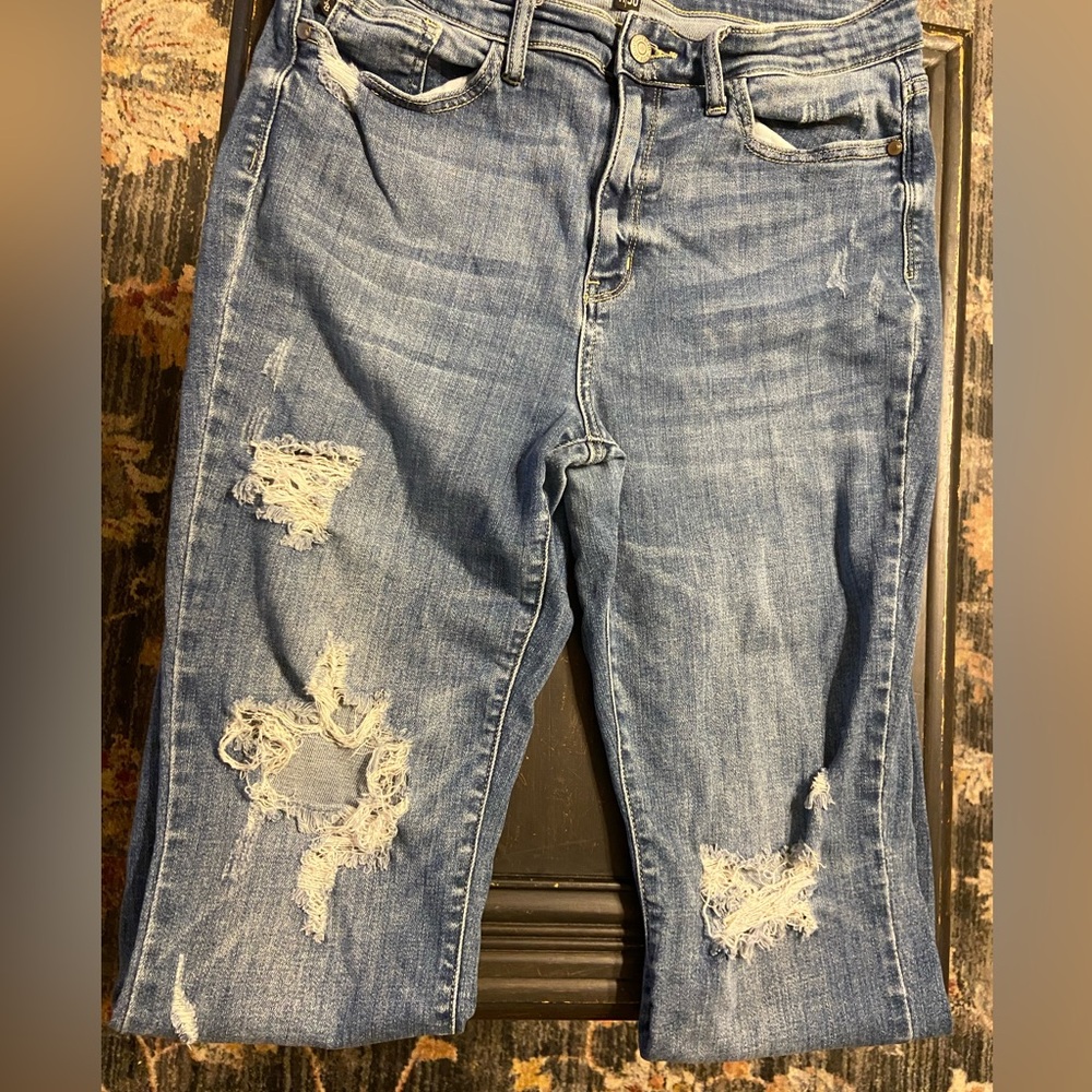 Judy Blue Distressed Straight Leg Jean sz 11